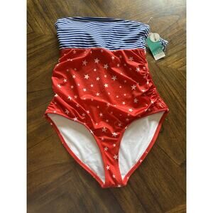 Outdoor Oasis Family Swim Suit NWT Stars & Stripes American Flag Size S